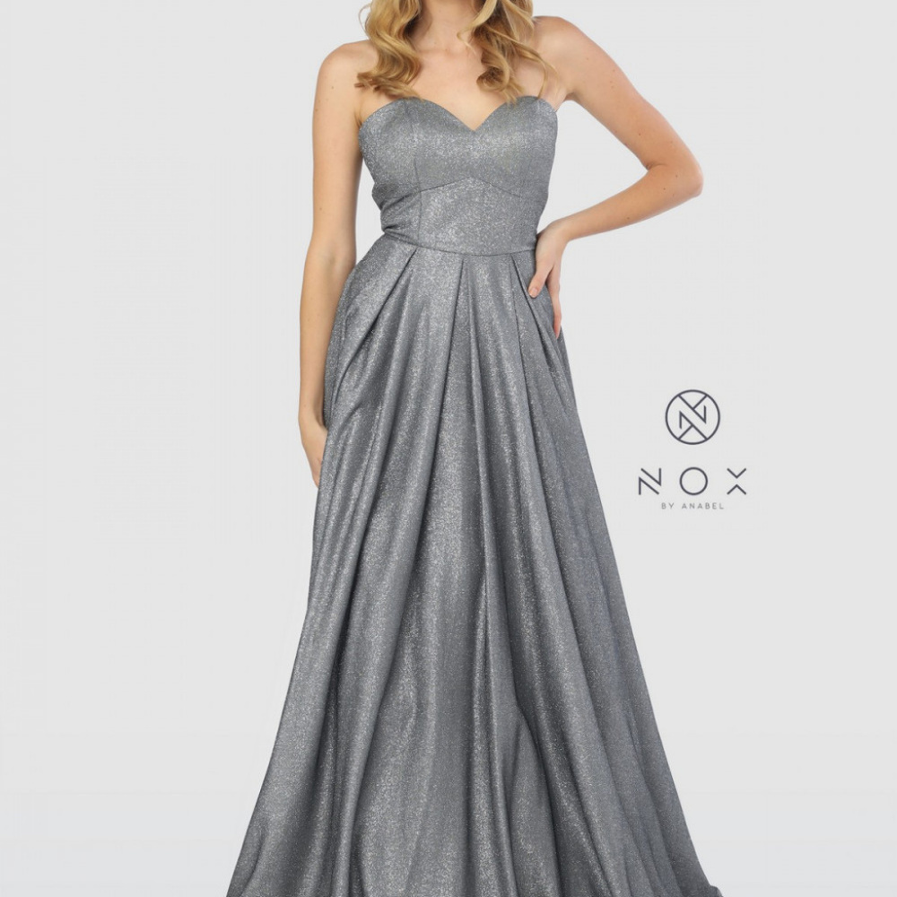 SWEETHEART A-Line Long Prom Dress GRAY T258